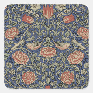 William Morris Tudor Rose Wallpaper Square Sticker