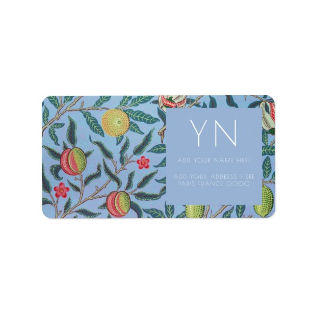 WILLIAM MORRIS TULIP ADDRESS LABEL (Front)