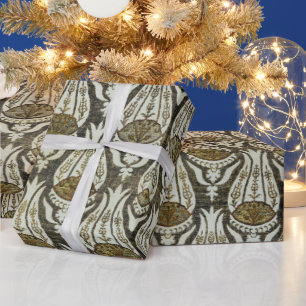 William Morris Tulip and Trellis Blue Floral Art Wrapping Paper