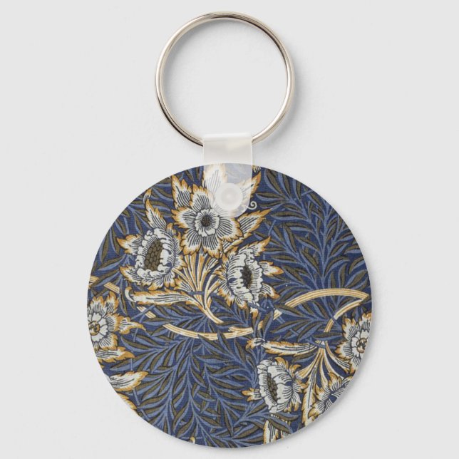 William Morris Tulip and Willow Floral Pattern Key Ring (Front)