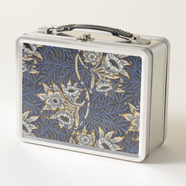 William Morris Tulip and Willow Floral Pattern Metal Lunch Box (Front)