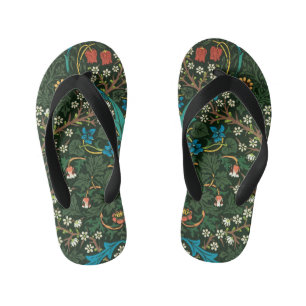 William Morris Tulip Floral Pattern Kid's Jandals