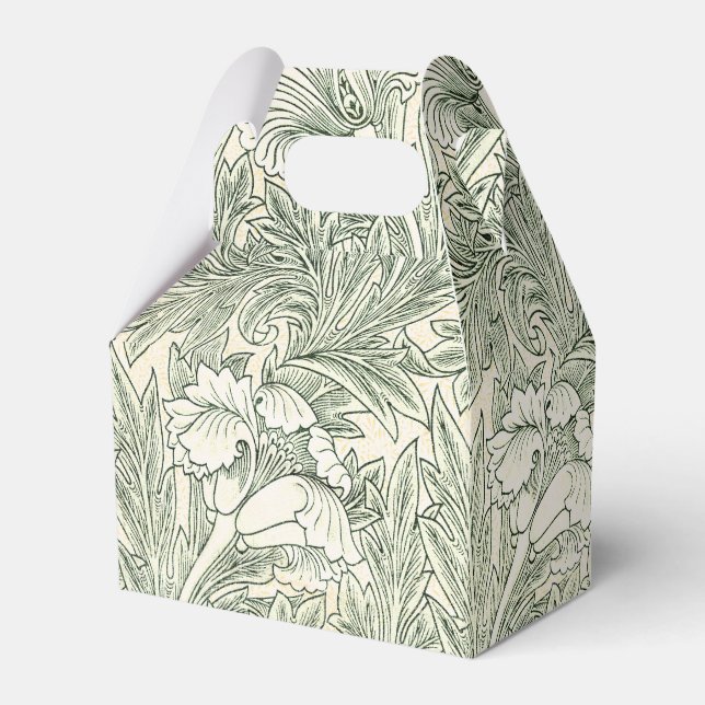 William Morris Tulip Wallpaper Classic Green Favour Box (Front Side)