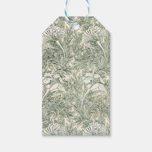 William Morris tulip wallpaper textile green Gift Tags