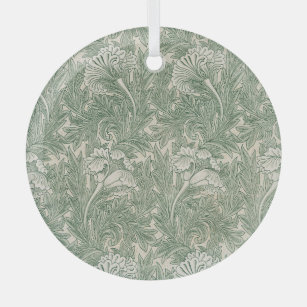 william morris tulip wallpaper textile green glass tree decoration
