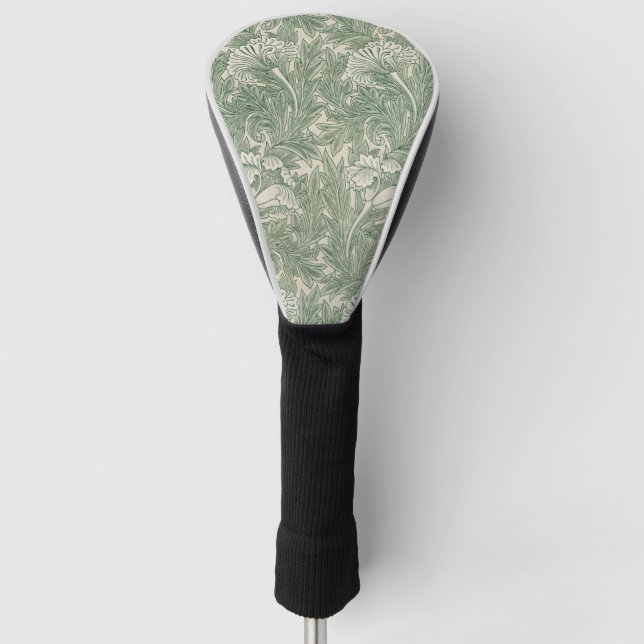 William Morris tulip wallpaper textile green Golf Head Cover (Front)