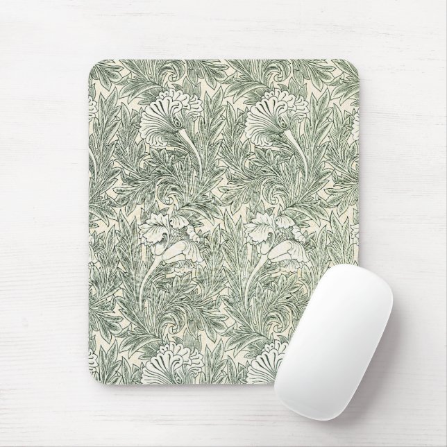 William Morris tulip wallpaper textile green Mouse Pad (With Mouse)