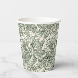 William Morris tulip wallpaper textile green Paper Cups