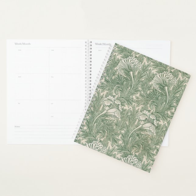 William Morris tulip wallpaper textile green Planner (Display)
