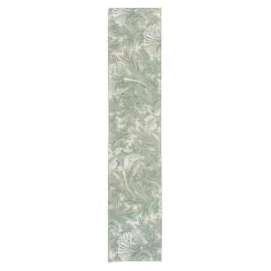 William Morris tulip wallpaper textile green Short Table Runner