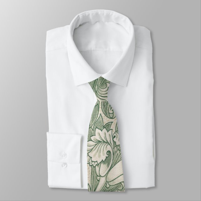 William Morris tulip wallpaper textile green Tie (Tied)