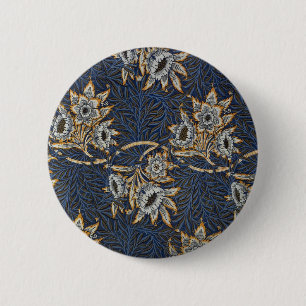 William Morris Tulip Willow Blue Pattern 6 Cm Round Badge