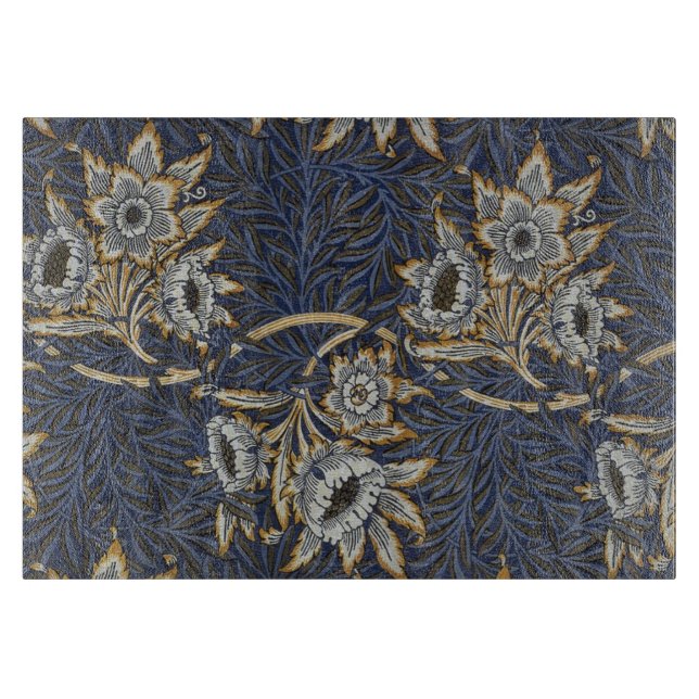 William Morris Tulip Willow Blue Pattern Cutting Board (Front)