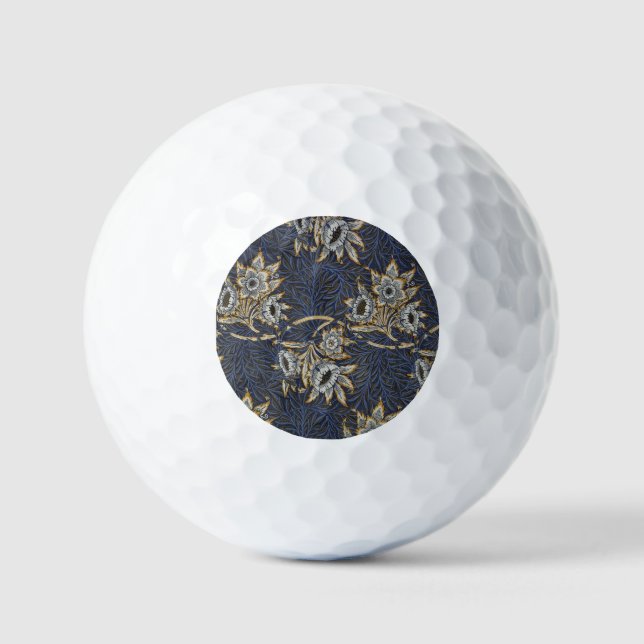William Morris Tulip Willow Blue Pattern Golf Balls (Front)