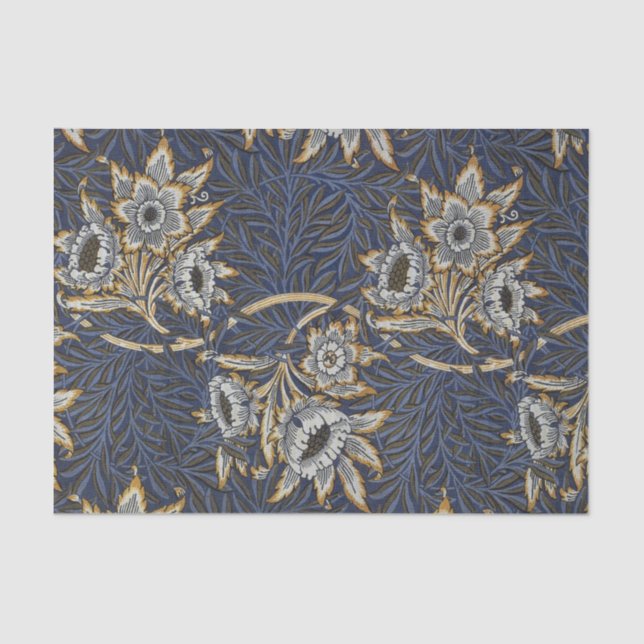 William Morris Tulip Willow Blue Pattern Tissue Paper (Front)