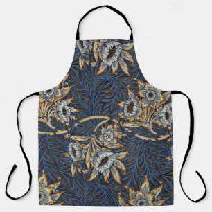 William Morris Tulip Willow Pattern Blue Floral Apron
