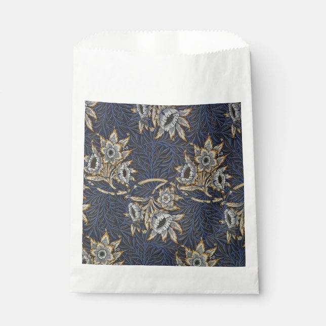 William Morris Tulip Willow Pattern Blue Floral Favour Bags (Front)