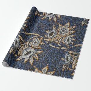 William Morris Tulip Willow Pattern Blue Floral Wrapping Paper