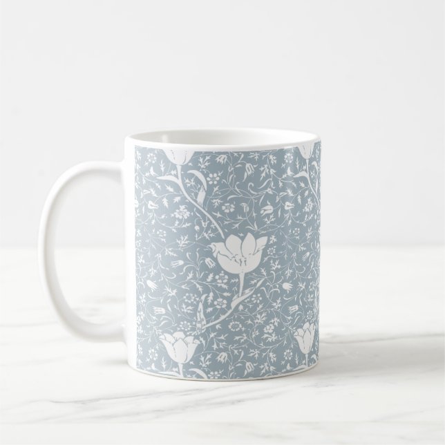 William Morris Tulips in White Pattern  Coffee Mug (Left)