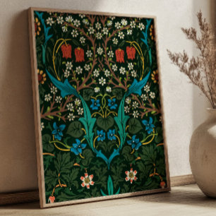 William Morris Tulips Pattern Vintage Fabric Art Poster