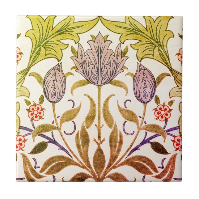 William Morris Tulips Tile (Front)