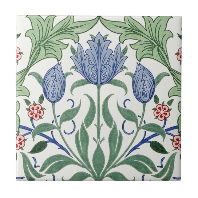 William Morris Tulips Tile (Front)