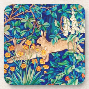 William Morris "Two Hares" Wild Rabbits Print  Coaster