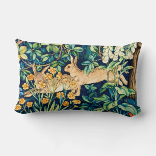 William Morris "Two Hares" Wild Rabbits Print Lumbar Cushion