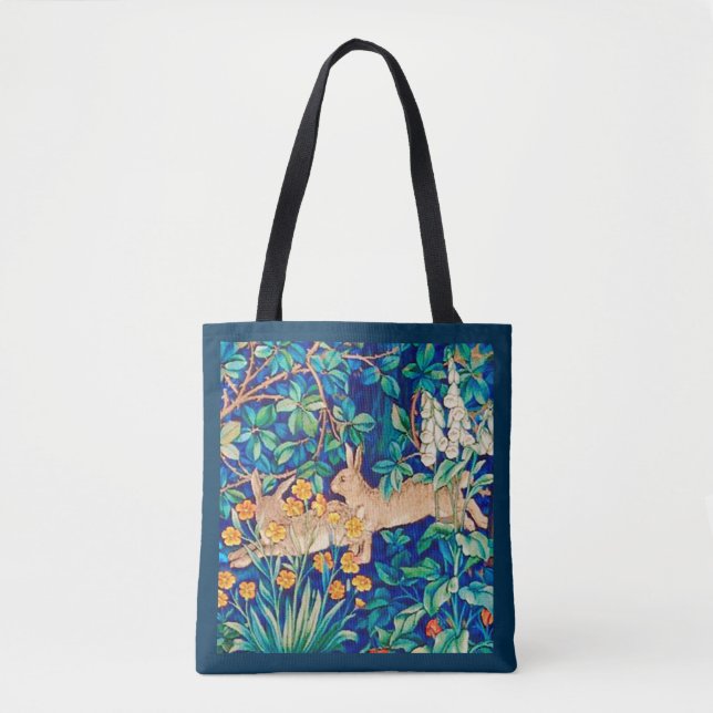 William Morris "Two Hares" - Wild Rabbits  Tote Ba (Front)