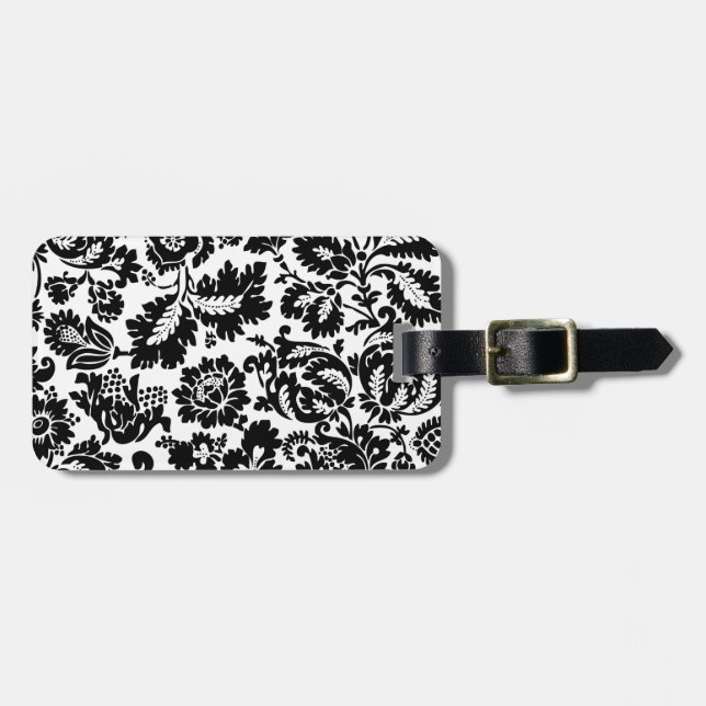 William Morris Venetian Damask Brocade Luggage Tag (Front Horizontal)