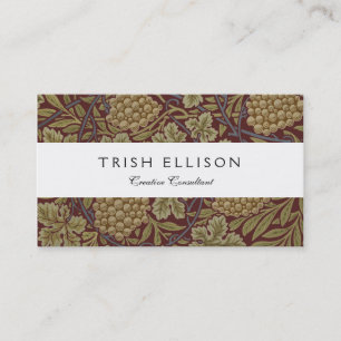 William Morris Vine Grape Red Green Art Business Card