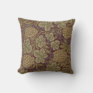 William Morris Vine Grape Red Green Art Cushion
