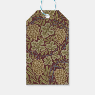 William Morris Vine Grape Red Green Art Gift Tags