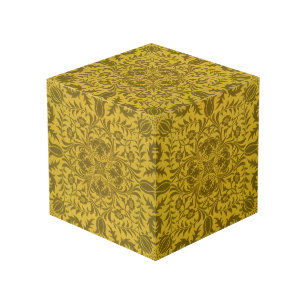 William Morris Vine Vintage Brown Flower Pattern Cube