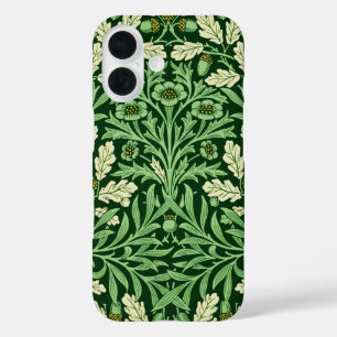 William Morris Vintage Acorn Oak Green Pattern iPhone 16 Case
