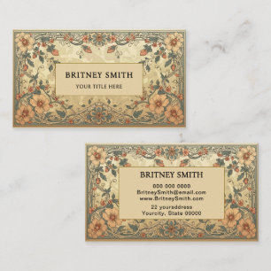 William Morris vintage Art Nouveau Floral Business Card