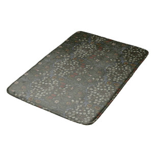 William Morris Vintage Blackthorn Floral Pattern Bath Mat