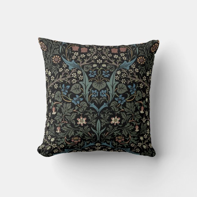 William Morris Vintage Blackthorn Pattern Cushion (Front)