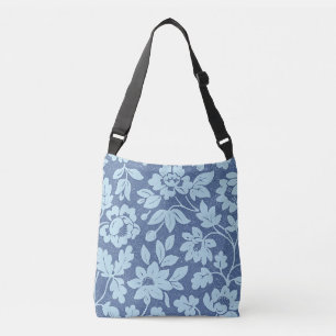 William Morris, vintage blue blossoms, Crossbody Bag