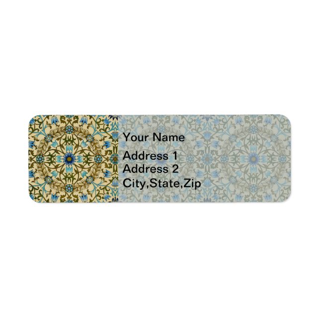 William Morris Vintage Blue Vine Seamless Pattern (Front)