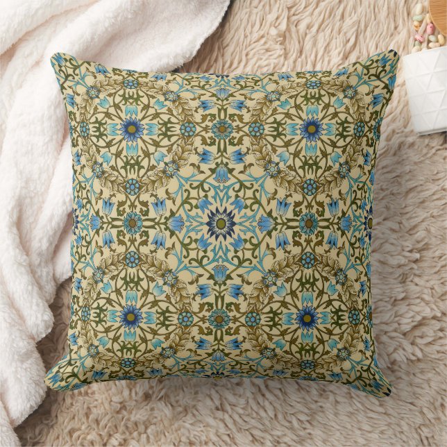 William Morris Vintage Blue Vine Seamless Pattern Cushion (Blanket)