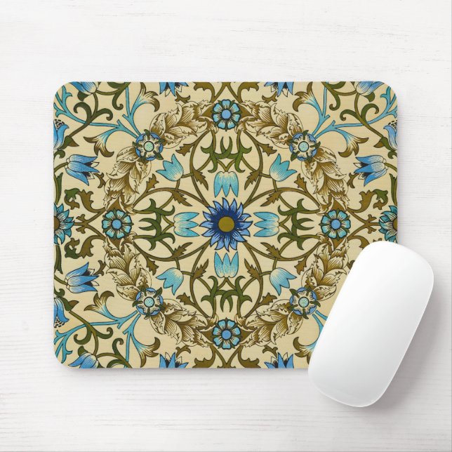 William Morris Vintage Blue Vine Seamless Pattern Mouse Pad (With Mouse)