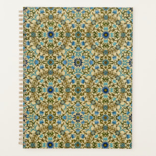 William Morris Vintage Blue Vine Seamless Pattern Planner
