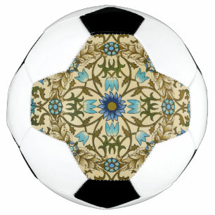 William Morris Vintage Blue Vine Seamless Pattern Soccer Ball
