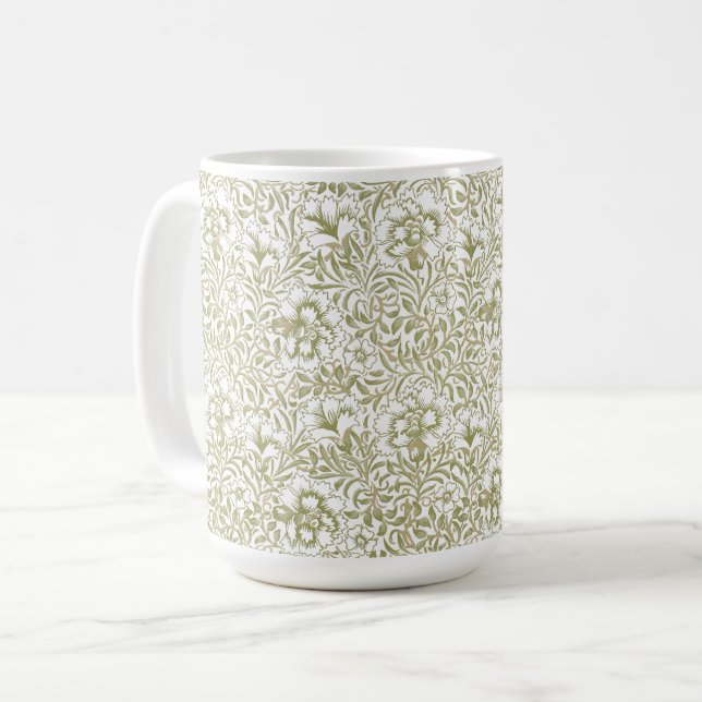 William Morris Vintage Carnation Pattern Coffee Mug (Front Left)