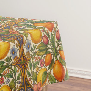 William Morris vintage citrus orange Fruit Floral Tablecloth