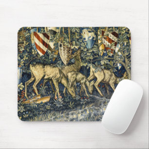 William Morris Vintage Deer & Shields Tapestry Art Mouse Pad