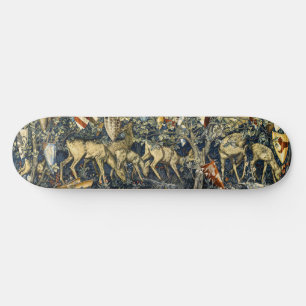 William Morris Vintage Deer & Shields Tapestry Art Skateboard