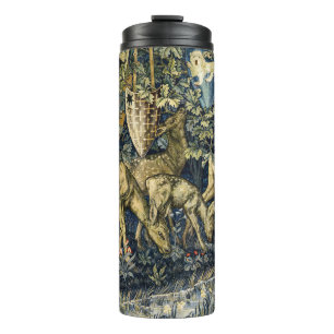 William Morris Vintage Deer & Shields Tapestry Art Thermal Tumbler