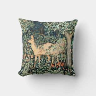 William Morris Vintage Deer Woodland Floral Art Cushion